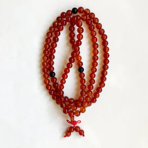 Mala Orange Red with black bead