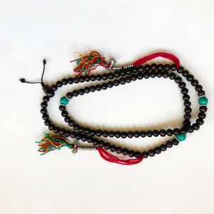 Rosewood Mala w/ turquoise beads and counter