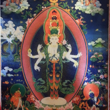Cargar imagen en el visor de la galería, Tanka de Avalokiteshvara de 8 brazos