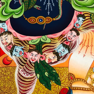 Hand-painted Vajra Vega Thangka (Wrathful Kalachakra)